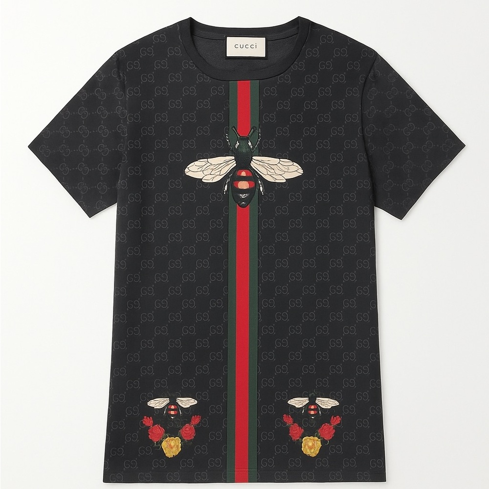 Gucci Women’s Bee GG Logo T-Shirt - Size Large